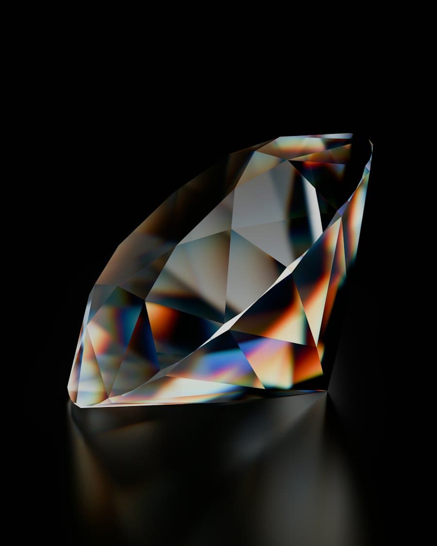 Close-up of a cut diamond